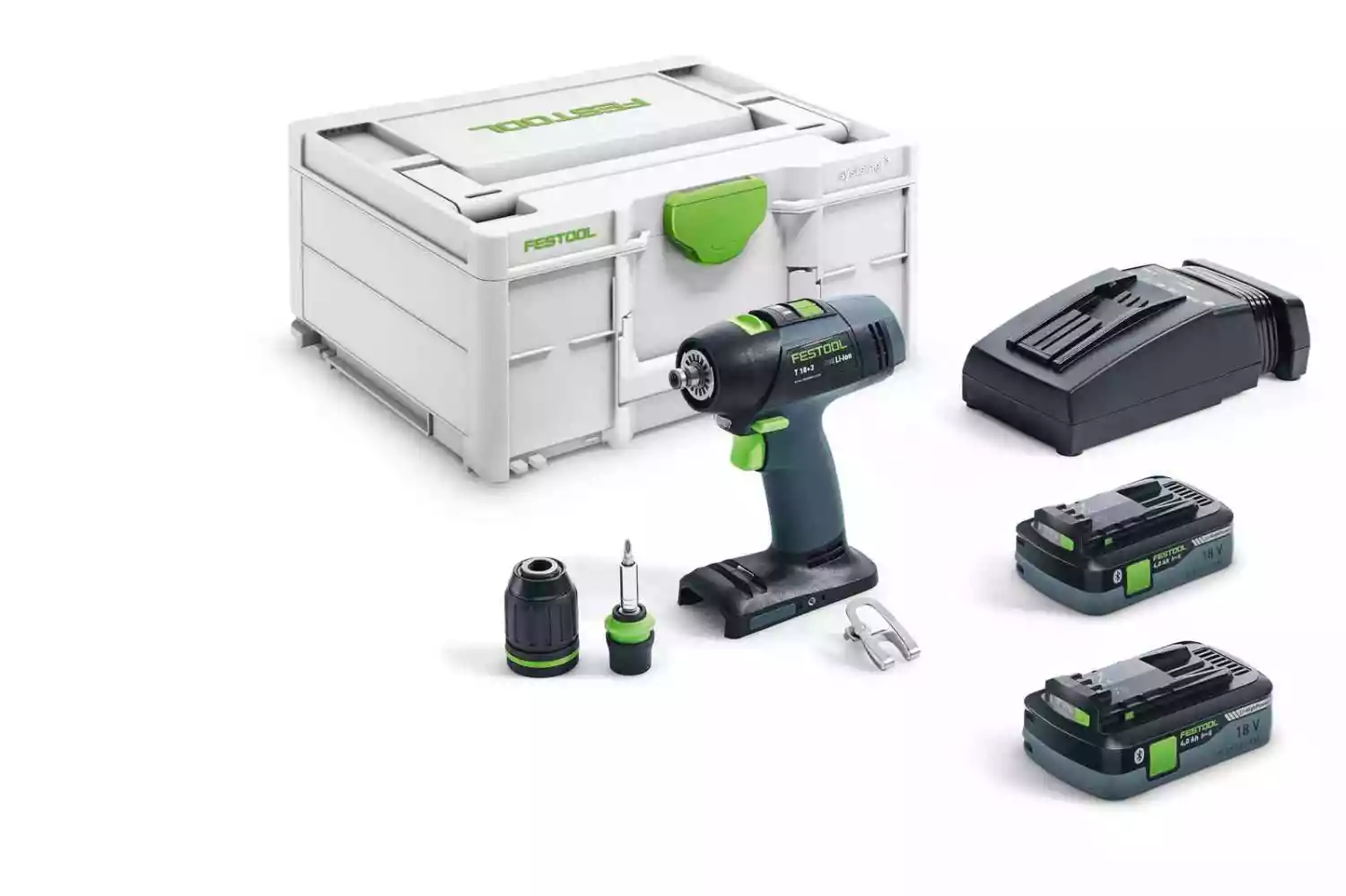 Festool T 18+3 HPC4,0 I-Plus 18V Li-Ion accu schroefboormachine set (2x 4,0Ah) in systainer - 50Nm - 35mm - koolborstelloos-image