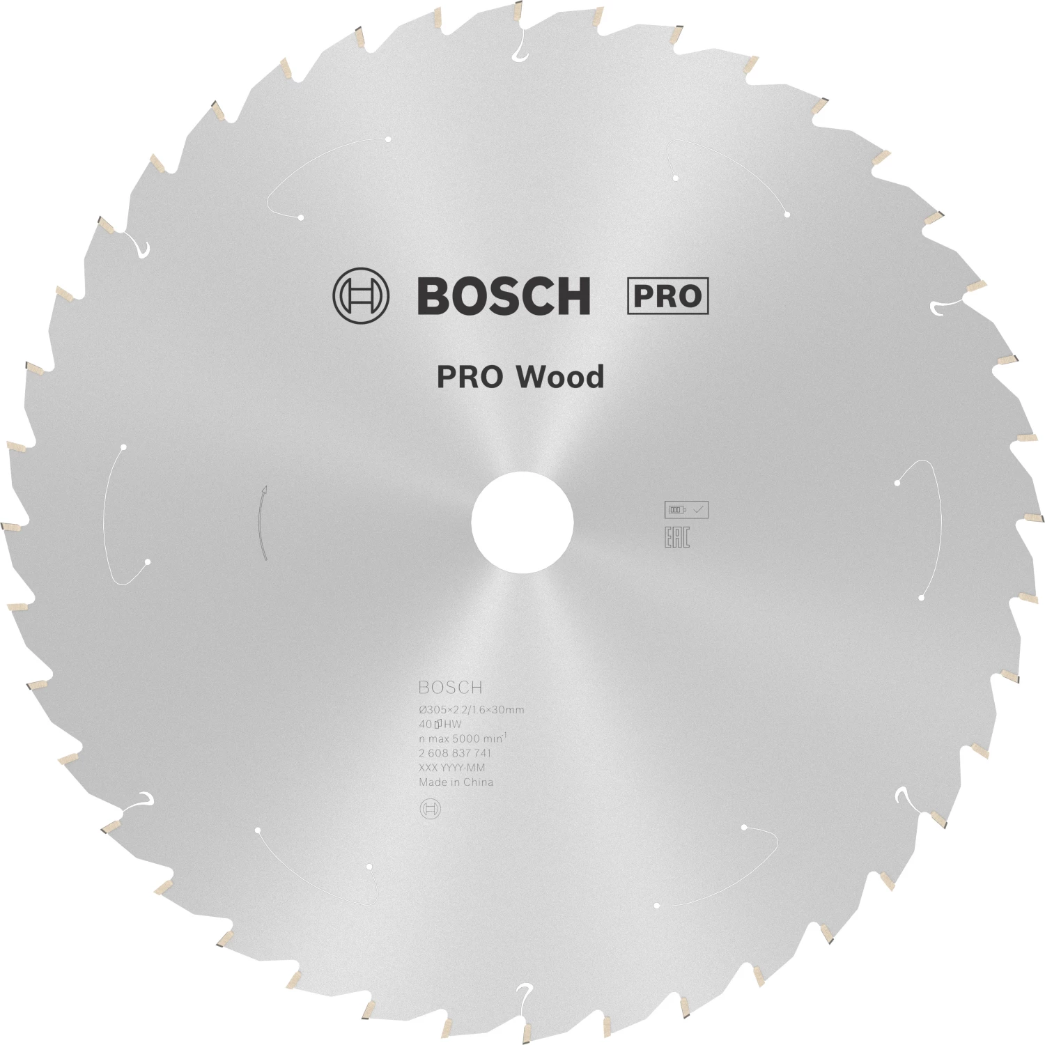 Bosch 2608837741 PRO accu afkortzaagblad voor Hout - 305 x 30 x 40T-image