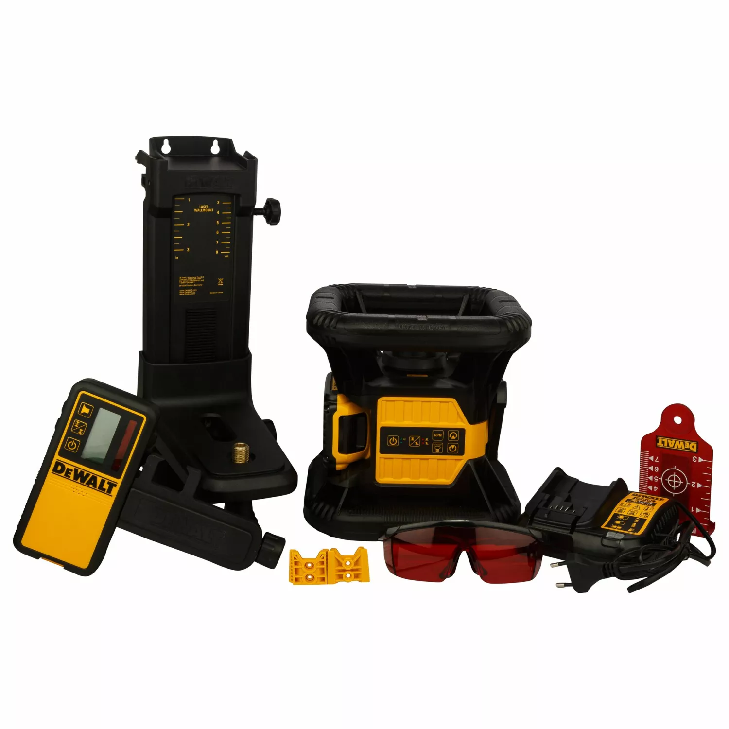 DeWALT DCE074D1R 18V Ensemble laser rotatif incl. récepteur dans une mallette - Rouge - 45m - IP54-image