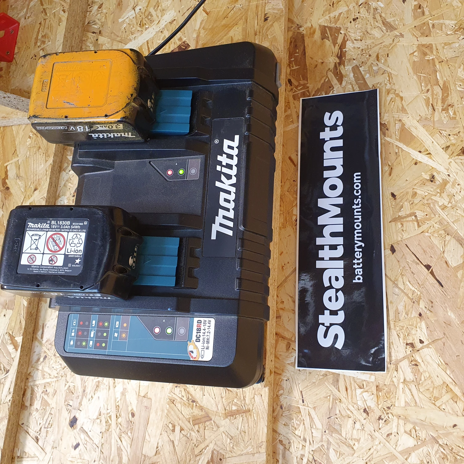 StealthMounts CMC-MK-B - Support chargeur (2pcs) pour Makita LXT 18V duo - noir-image