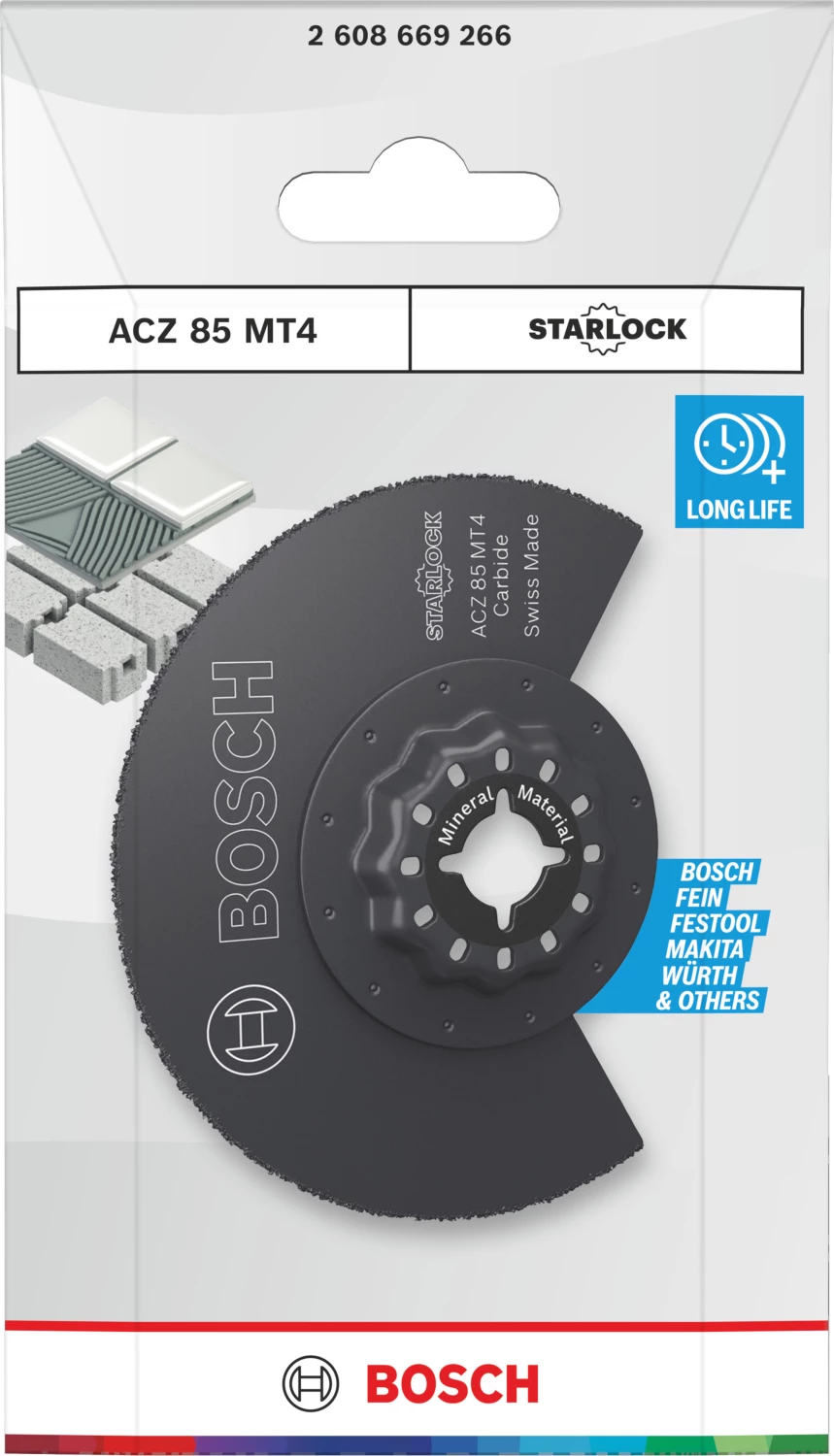 Bosch ACZ 85 MT4 lame de scie segmentée standard pour outil multifonction pour mortier de scellement et béton cellulaire (1 pièce)-image