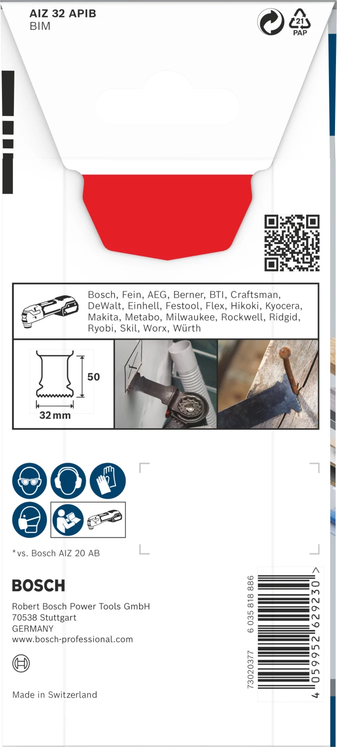Bosch 2608669066 PRO / AIZ 32 APIB BIM invalzaagblad - 50 x 32mm - Hout en Metaal (1 st.)-image