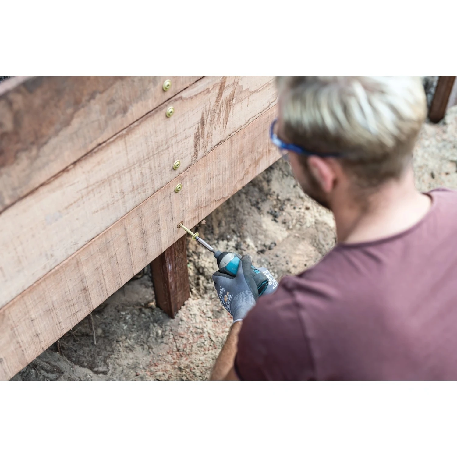 DynaPlus vis pour construction en bois - TX40 - Revêtement antirouille - 8,0 x 300/100 mm - 50 pièces