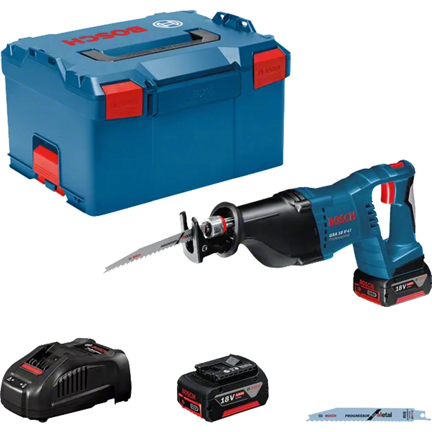 Bosch GSA 18 V-LI 18V Li-Ion accu reciprozaag set (2x 5.0Ah accu) in L-Boxx - snelwissel - variabel-image