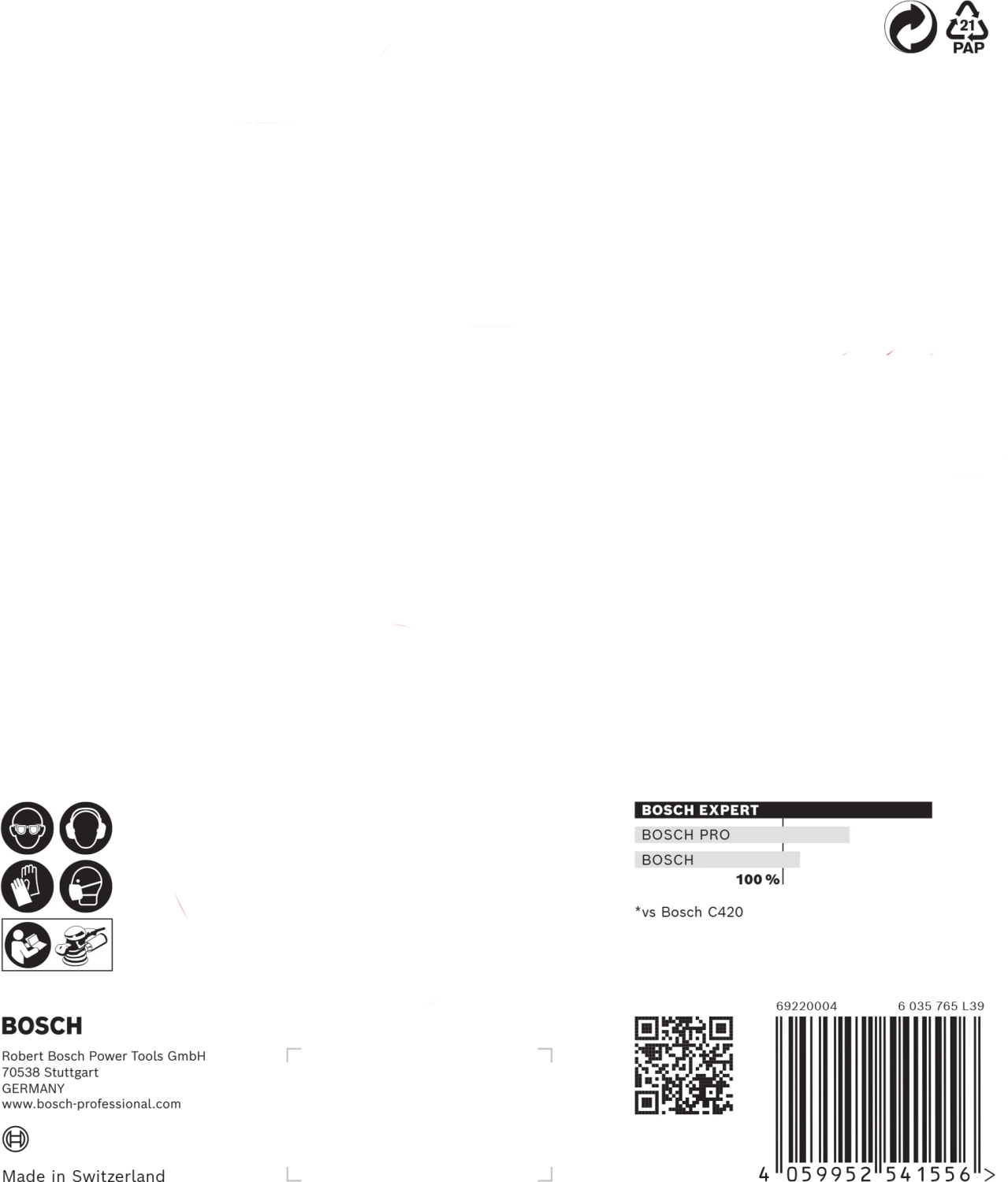 Bosch EXPERT 2608900817 - EXPERT Abrasif C470 Best for Wood and Paint, diamètre 150 mm, grain 120, 6 trous, 5x-image