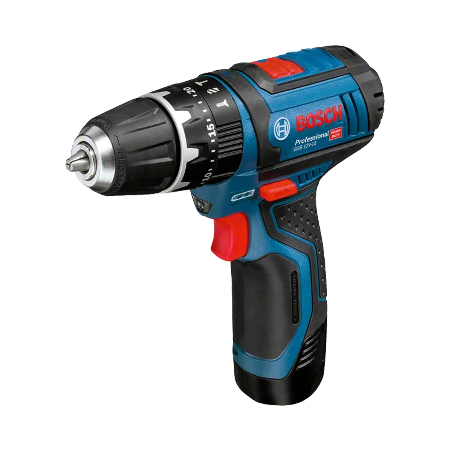 Bosch GSB 12V-15 2x 2,0 Ah Tas - Klopboormachines