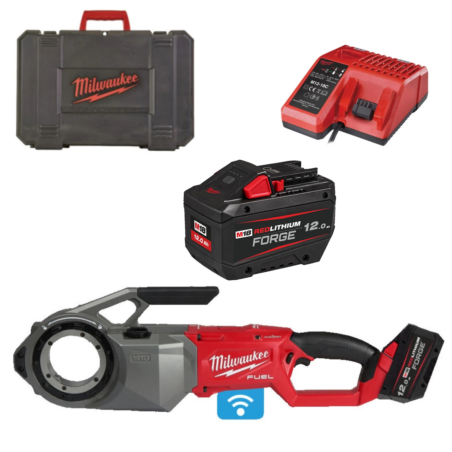 Milwaukee M18 FPT2-121C 18V Li-ion accu draadsnijder set (1x 12.0Ah accu) in koffer - 2'' - ONE-KEY™-image