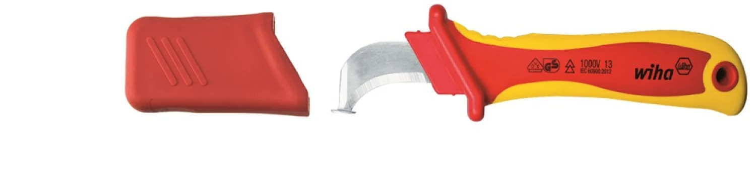 Wiha 36053 Couteau de dénudage Lame courbée - avec patin pour câble rond - 200 mm-image