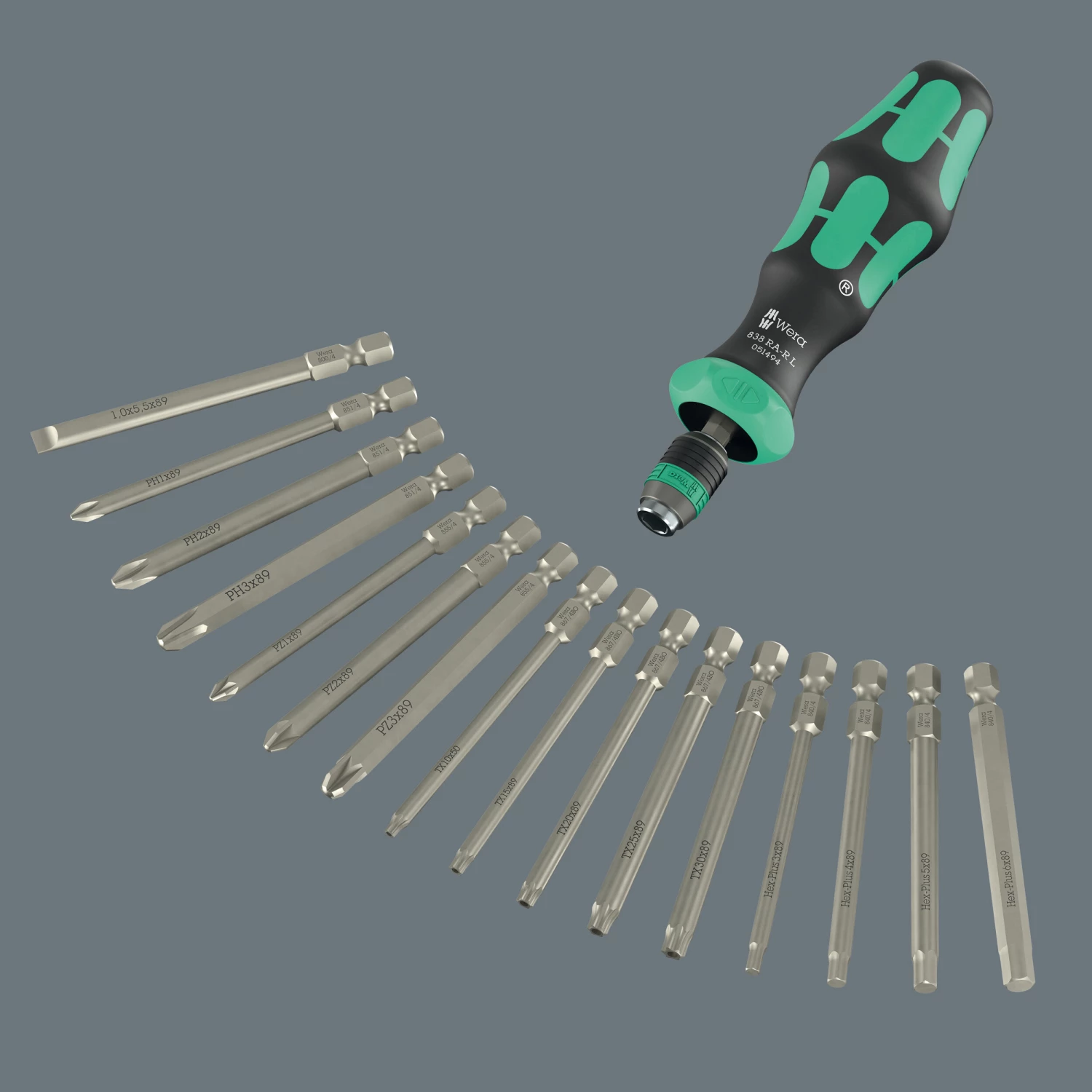 Wera 05051530001 17-delige Kraftform Kompakt 60 RA-R 1 Schroevendraaierset in etui - met ratelfunctie-image