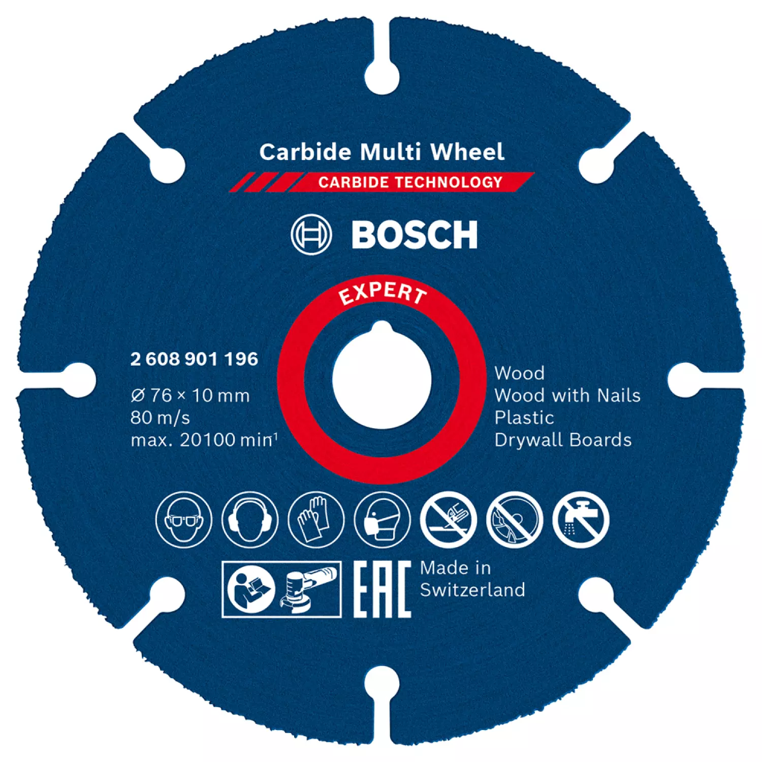 Bosch 2608901196 EXPERT Doorslijpschijf hardmetaal Multi Wheel 76 x 1 x 10 mm-image