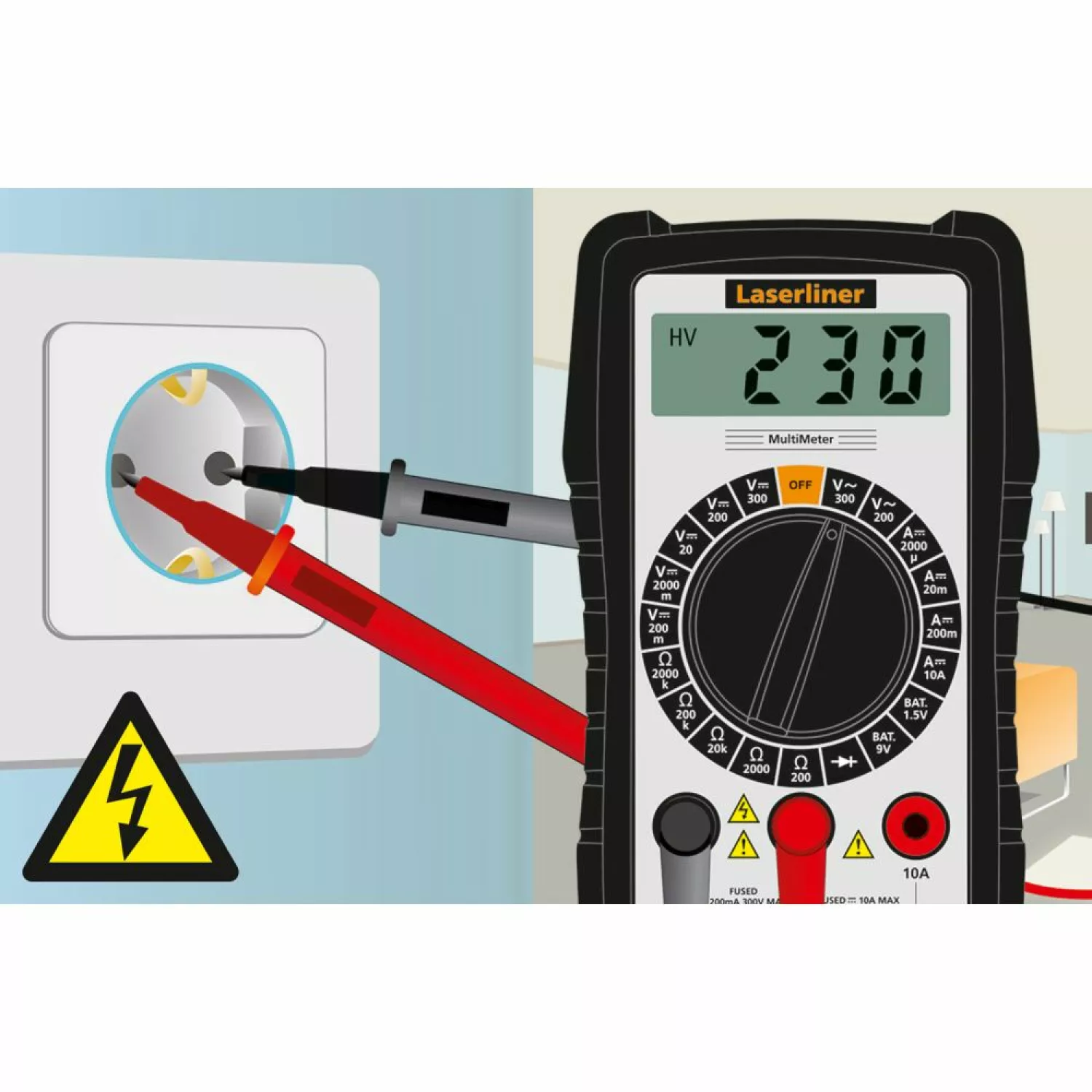 Laserliner 083.031A - Multimètre universel compact pour mesures courantes - maison et loisirs-image