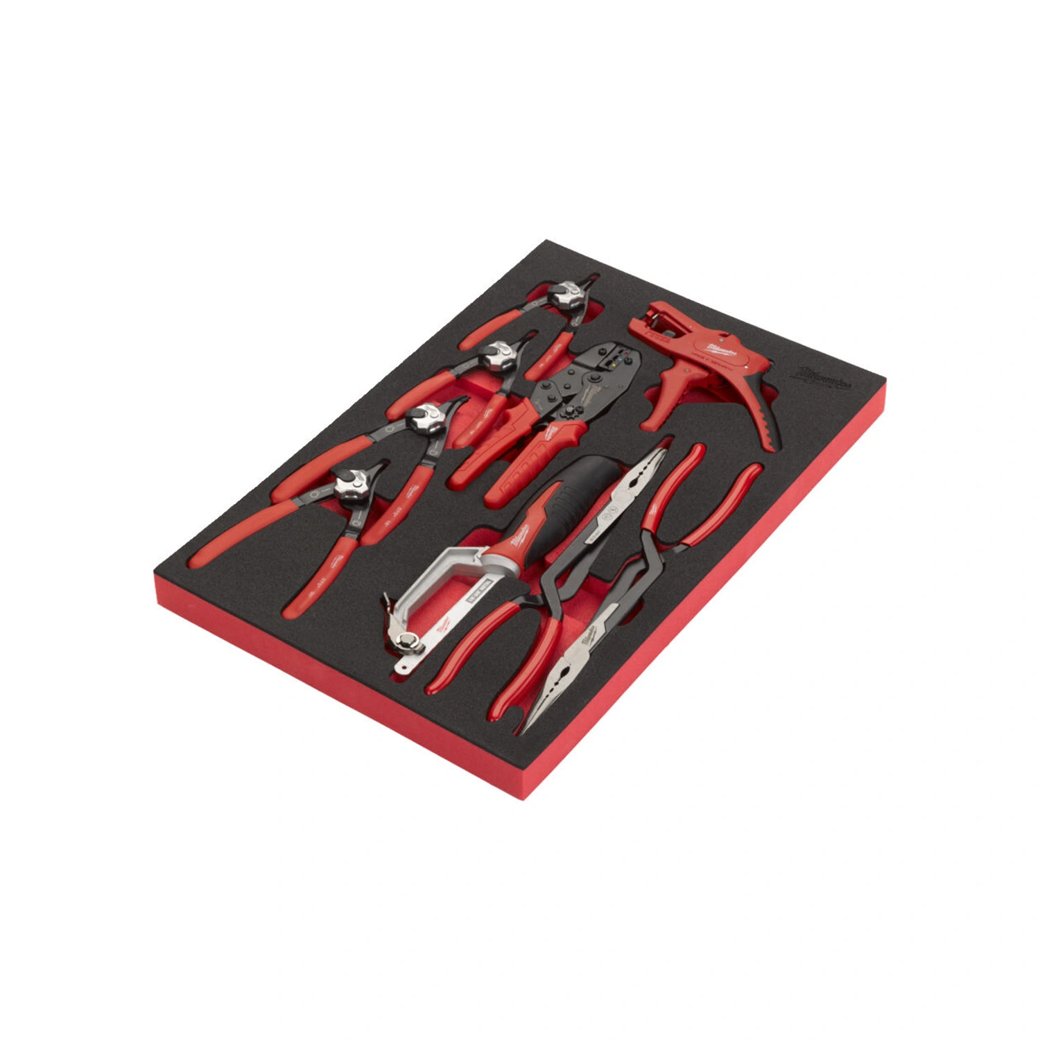 Milwaukee 4932502085 Gereedschapset in foam inlay tangen, striptang- en metaalzaag set - 9-delig