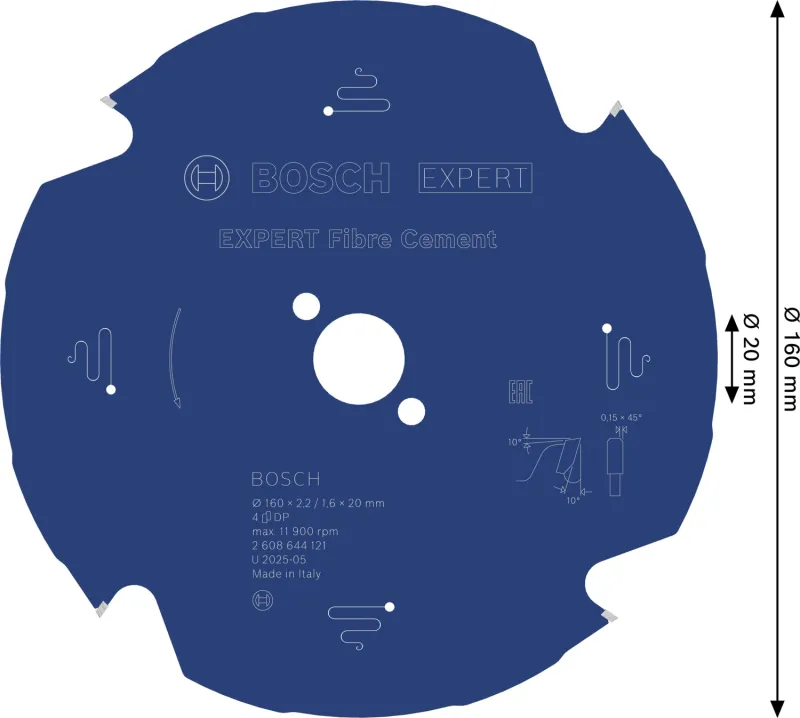 Bosch 2.608.644.509 Cirkelzaagblad | Accu | Expert For Wood | 165x20 Mm 48t P 40462
