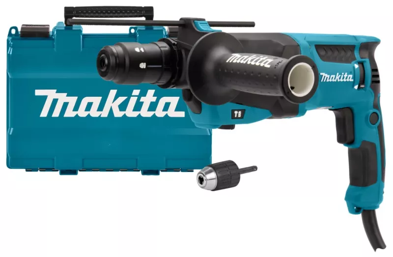 Perforateur burineur MAKITA SDS Plus - 800W 26mm - Coffret aluminium + Kit  d'accessoires - HR2631FTX4