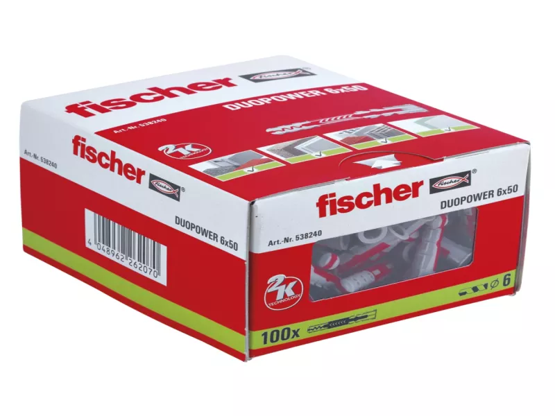 fischer Assortiment de chevilles Duopower Ø x L: 6 x 50 mm (100 pces)