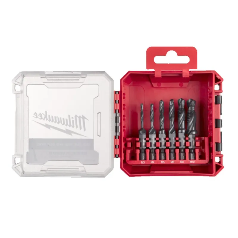 6 Delige Metrische Boor- en Tapbitset HSS Gecoat, M3 M4 M5 M6 M8 M10 Schroefdraad Compound