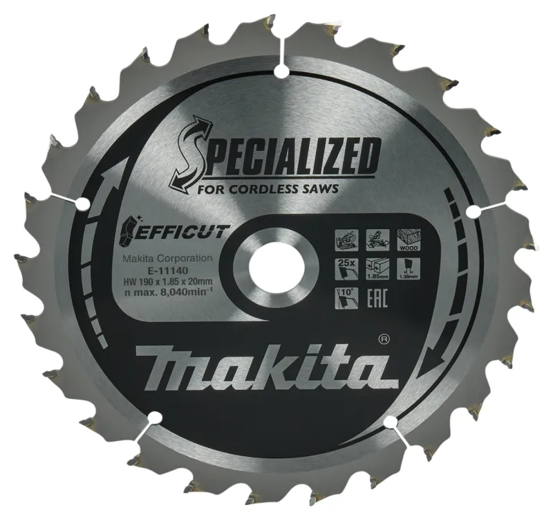 Makita E-11140 Efficut afkortzaagblad voor Hout - 190 x 20 x 25T