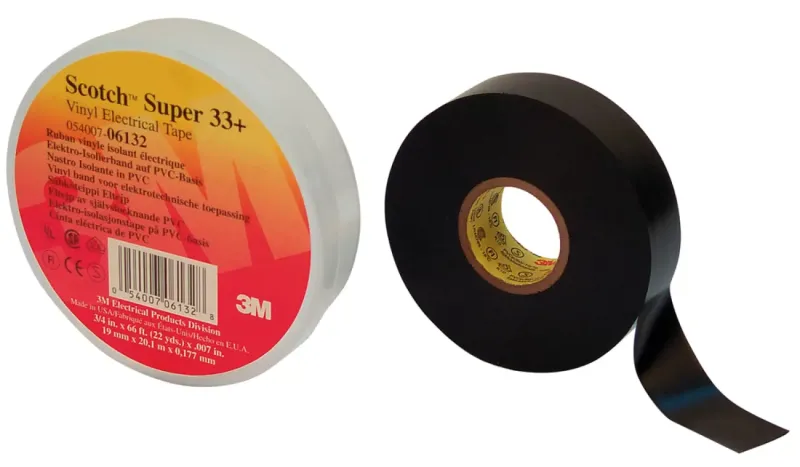 Ruban Adhésif Vinyle 3M Scotch 22 – Noir, 19mm X 33m, Pour L'électricité Et L'étanchéité