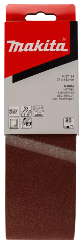 Bandes Abrasives 6x533 Mm Rouge Pour Bois Et Métal Grain 60 5 Pcs Makita P 43197 91114668