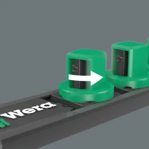 Wera 05005450001 Nuss-Magnetleiste B Imperial 1, Zyklop Steckschlüsseleinsatz-Satz, 3/8-Antrieb, zöllig, 9-teilig, Schwarz, B Imperial 1-1/8