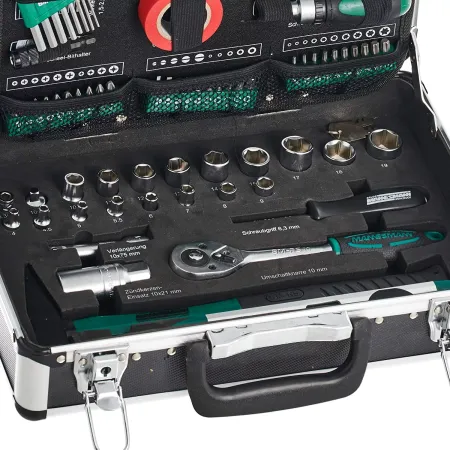 BRÜDER MANNESMANN Werkzeugkoffer M29067, Metall, bestückt, 90-teilig